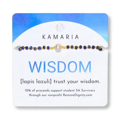 Kamaria Women's Lumira Mini Pearl & Gemstone Adjustable Bracelet With Miyuki Beads - Blue Lapis