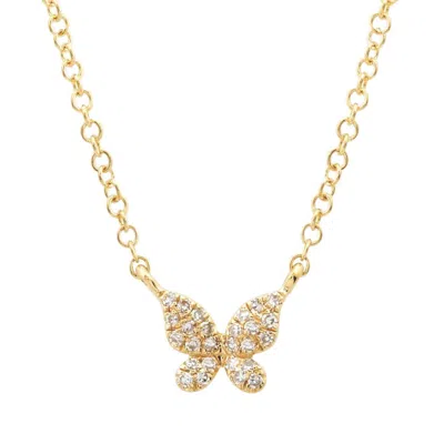 Kamaria Women's Mini Butterfly Necklace With Diamonds In Gold