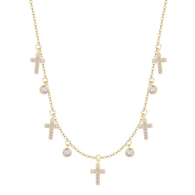 Kamaria Women's Mini Cross Choker Necklace - Gold