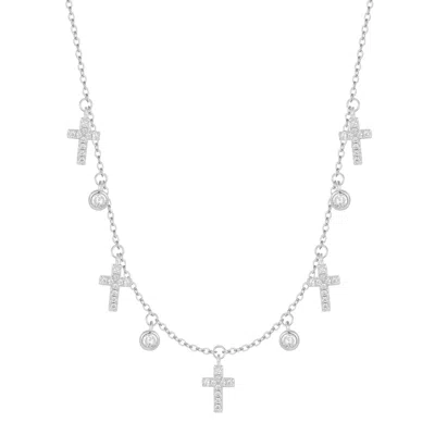Kamaria Women's Mini Cross Choker Necklace - Silver