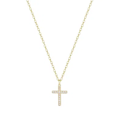 Kamaria Women's Mini Cross Necklace With Crystals - Gold