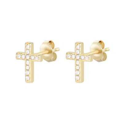 Kamaria Women's Mini Cross Stud Earrings - Gold