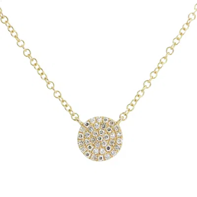 Kamaria Women's Mini Diamond Pave Disk Necklace In 14k Gold