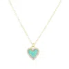 Kamaria Women's Mini Opal Heart Necklace With Crystals - Light Green In Green
