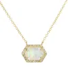 Kamaria Women's Moonstone Hex Necklace With Diamonds In Yellow