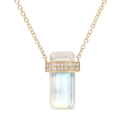 Kamaria Women's Moonstone Huggie Necklace In Gold