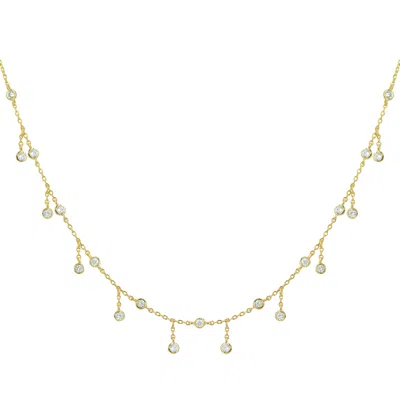 Kamaria Women's Neutrals / Gold Rain Drop Choker Necklace With Crystals