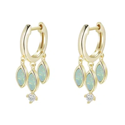 Kamaria Women's Opal Boho Shaker Huggie Earrings - Light Green