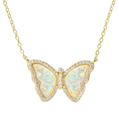 Kamaria Women's Opal Butterfly White In Gold