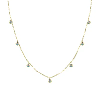 Kamaria Women's Opal Dew Drops Reversible Layering Necklace - Black