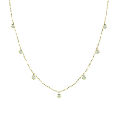 Kamaria Women's Opal Dew Drops Reversible Layering Necklace - Light Green