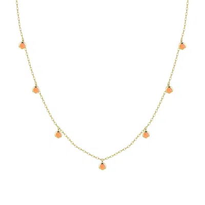Kamaria Women's Opal Dew Drops Reversible Layering Necklace - Orange