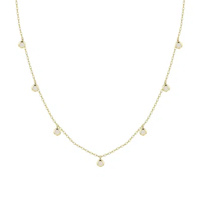 Kamaria Women's Opal Dew Drops Reversible Layering Necklace - White