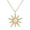 Kamaria Women's Opal Starburst Necklace With Diamonds