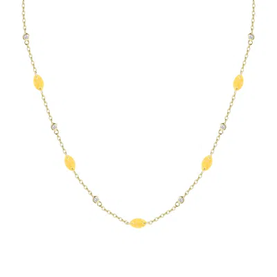 Kamaria Women's Orange Drilled Opal Layering Necklace - Tangerine