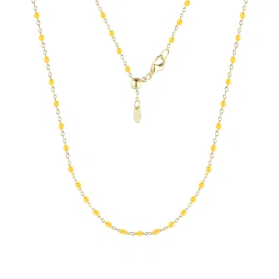 Kamaria Women's Orange Enamel Beaded Chain Necklace - Tangerine Enamel