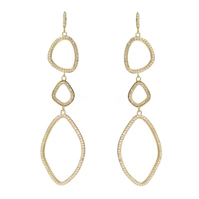 Kamaria Women's Organic Triple Shape Dangle Earrings - Gold