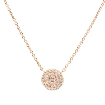 Kamaria Women's Pave Disk Necklace - Rose Gold