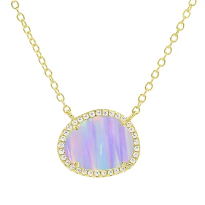 Kamaria Women's Pink / Purple Opal Kokoto Necklace - Lavender In Gold