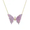 Kamaria Women's Pink / Purple Purple Paraiba Tourmaline Butterfly Necklace With Prongs