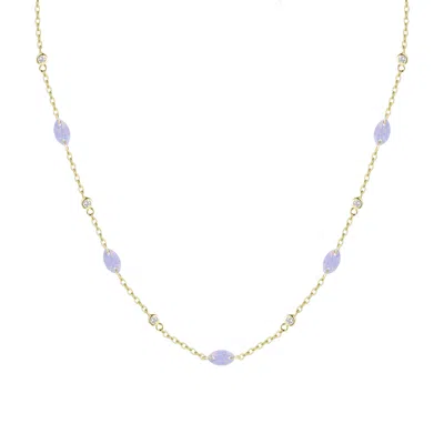 Kamaria Women's Purple Drilled Opal Layering Necklace - Lavender