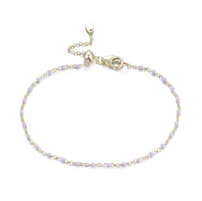 Kamaria Women's Purple Enamel Beaded Chain Bracelet - Lavender