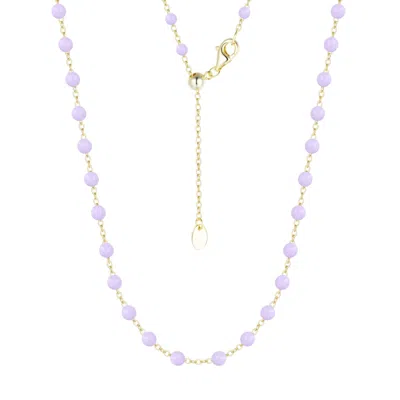 Kamaria Women's Purple Enamel Beaded Chain Necklace - Large - Lavender