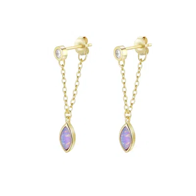 Kamaria Women's Purple Full Swing Opal Earrings - Lavender