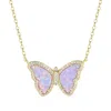 Kamaria Women's Purple Opal Butterfly Necklace - Lavender In Purple