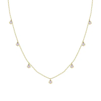 Kamaria Women's Purple Opal Dew Drops Reversible Layering Necklace - Lavender