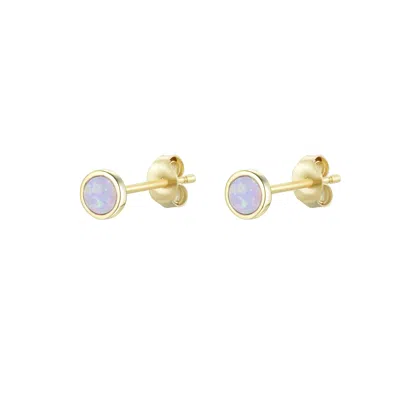 Kamaria Women's Purple Round Opal Stud Earrings - Lavender