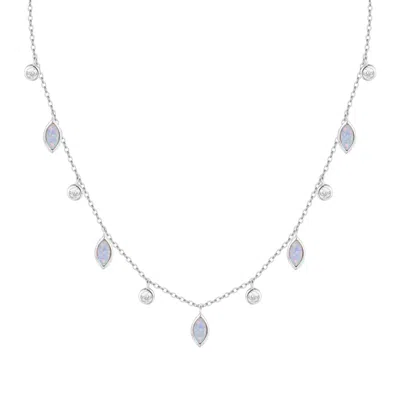 Kamaria Women's Purple / Silver Drops Of Spring Opal Necklace - Lavender Silver In Multi
