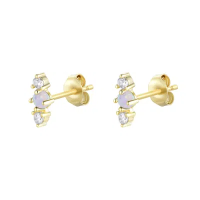 Kamaria Women's Purple Stars Align Opal Cluster Stud Earrings - Lavender In Gold