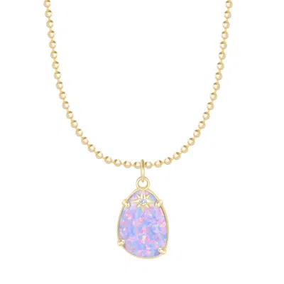 Kamaria Women's Purple Stella Opal Pendant Necklace With Star Charm - Lavender