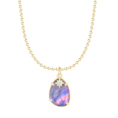 Kamaria Women's Purple Stella Pearl Doublet Pendant Necklace With Star Charm - Dark Mother Of Pearl In Pink