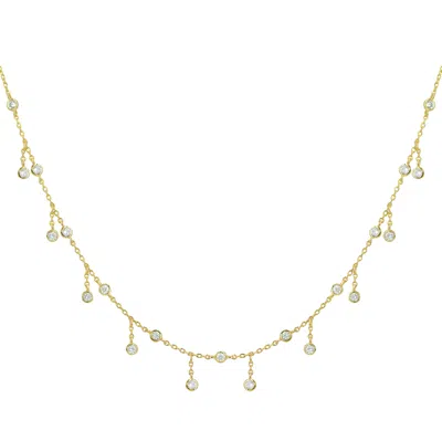 Kamaria Women's Rain Drop Choker Necklace With Crystals - Gold