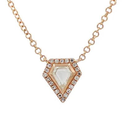 Kamaria Women's Rose Gold Rose Cut Diamond Kite Necklace