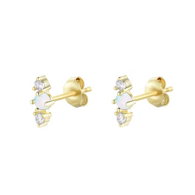 Kamaria Women's Stars Align Opal Cluster Stud Earrings - White In Gold
