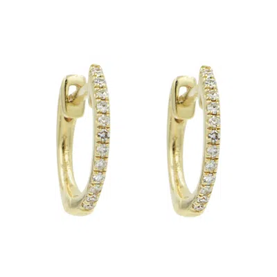 Kamaria Women's Thin Diamond Huggie Earrings - Gold