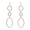 Kamaria Women's Triple Organic Shape Dangle Earrings - Rose Gold In Gold