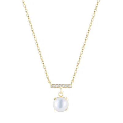 Kamaria Women's White Birthstone Solitaire & Crystal Bar Necklace - June