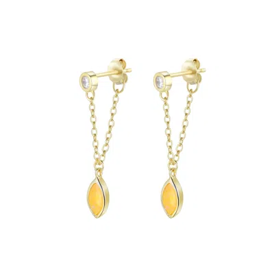 Kamaria Women's Yellow Full Swing Opal Earrings - Tangerine