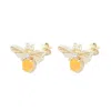Kamaria Women's Yellow / Orange Opal Bee Stud Earrings