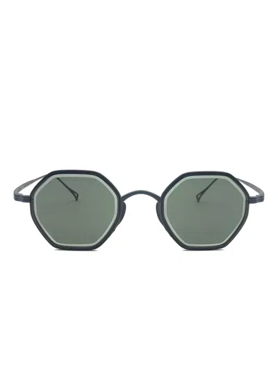 Kame Mannen Geometric-frame Sunglasses In Black