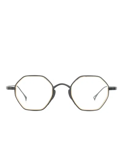 Kame Mannen Kmn 1232 Geometric-shape Sunglasses In Black