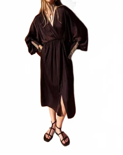 Kameya Women's Embroidered Double Breasted Dress In Brown In Burgundy