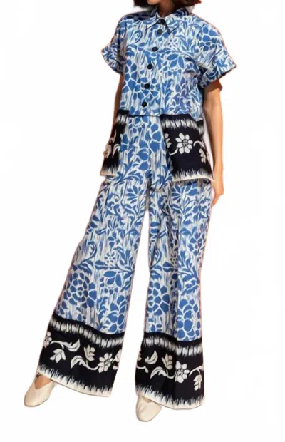 Kameya Women's Floral Patterned Shirt In Navy In Blue