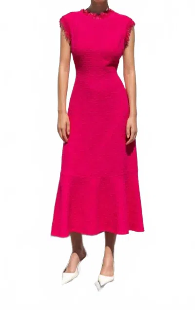 Kameya Women's Tassel Detail Tweed Dress In Fuchsia In Pink
