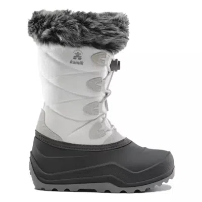 Kamik Big Kids' Snowangel Insulated Winter Boots In White In Black
