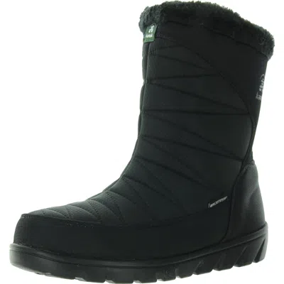 Kamik Hannah Zip Womens Faux Fur Lined Man Made Winter & Snow Boots In Black